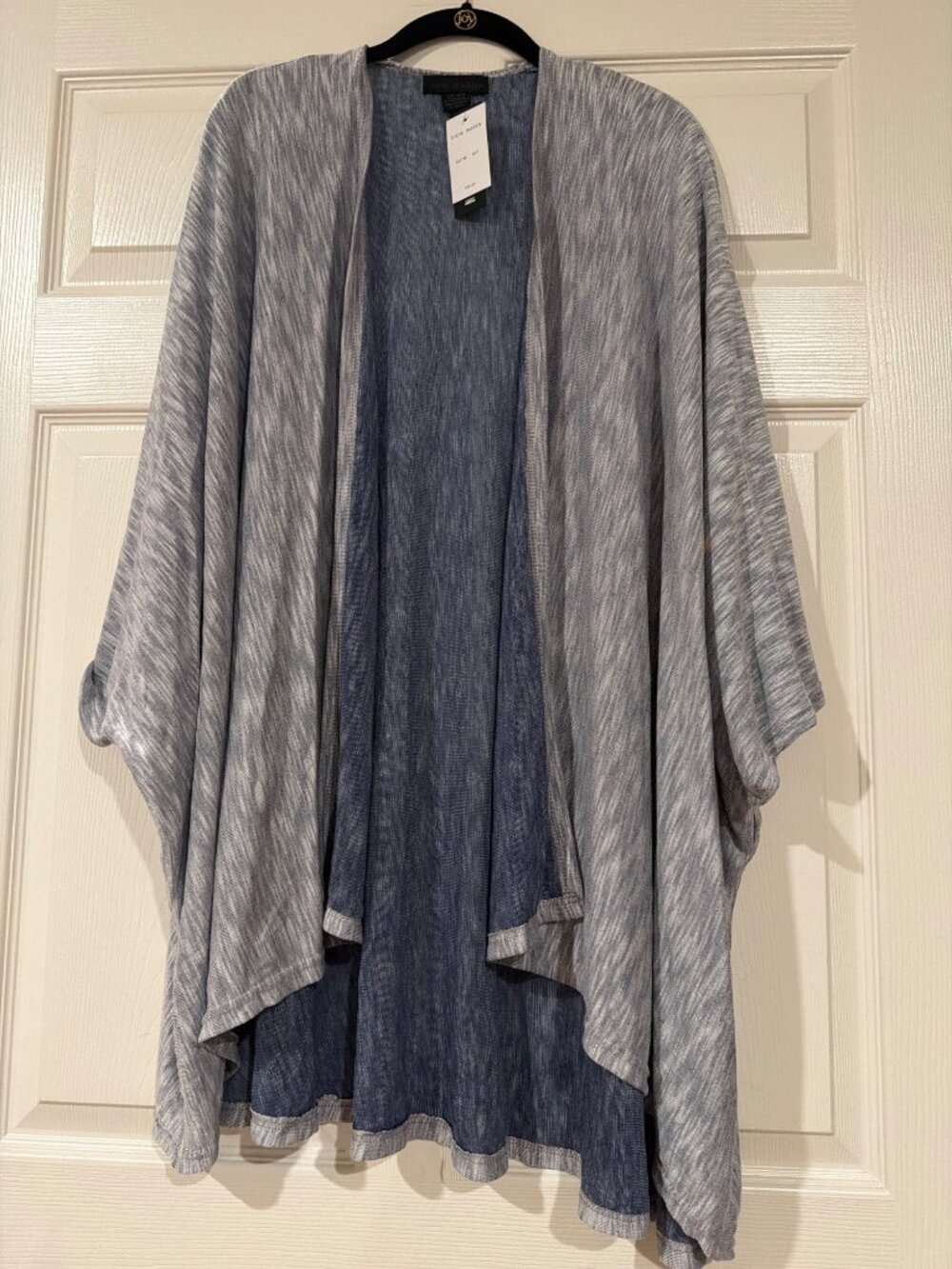 Steve Madden Womens Open-Front Lightweight Kimono Cardigan One Size Navy Rayon/P